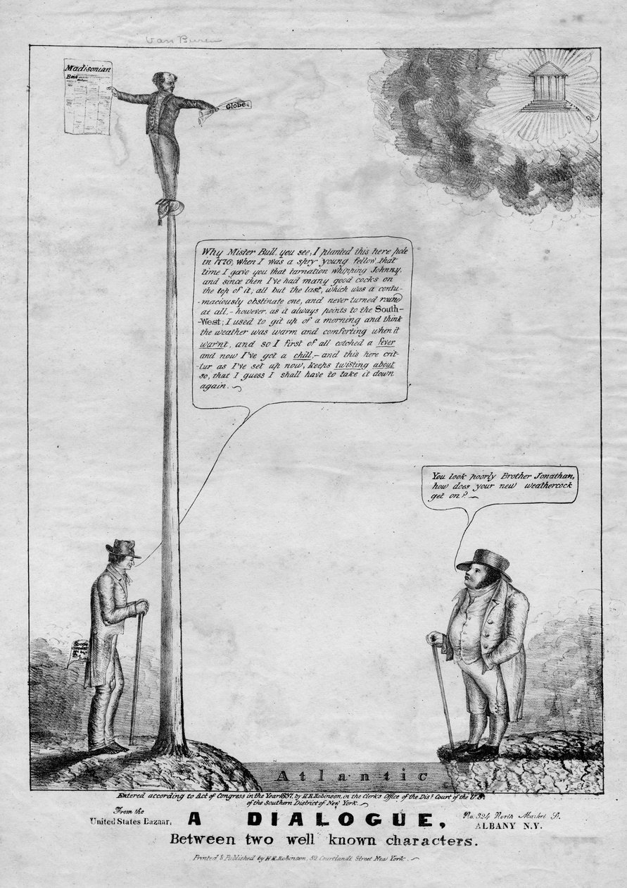 Párbeszéd két jól ismert karakter között, H. R. Robinson, New York, 1837 alkotó: American School