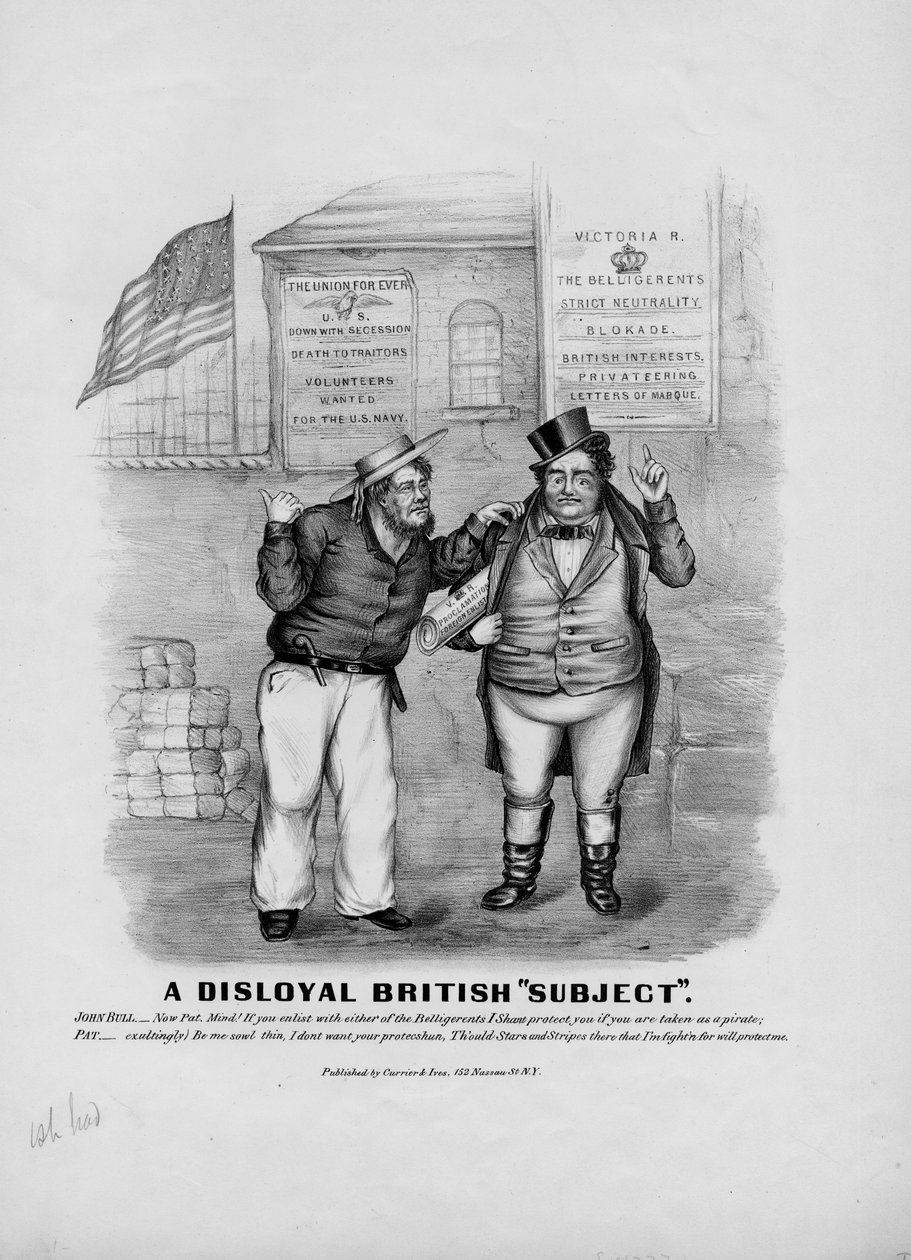 Egy hűtlen brit téma, kiadó: Currier & Ives, New York, 1862 körül alkotó: American School