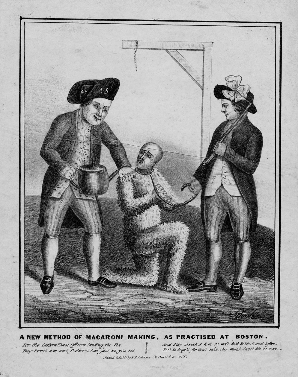 A makarónikészítés új módszere, Bostonban, 1836 körül alkotó: American School