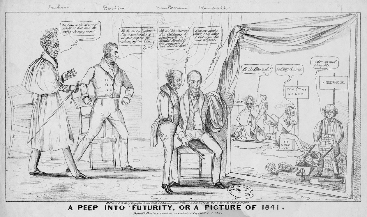 Bepillantás a jövőbe, vagy: Egy kép 1841-ből, kiadó: MR Robinson, New York, 1838 alkotó: American School