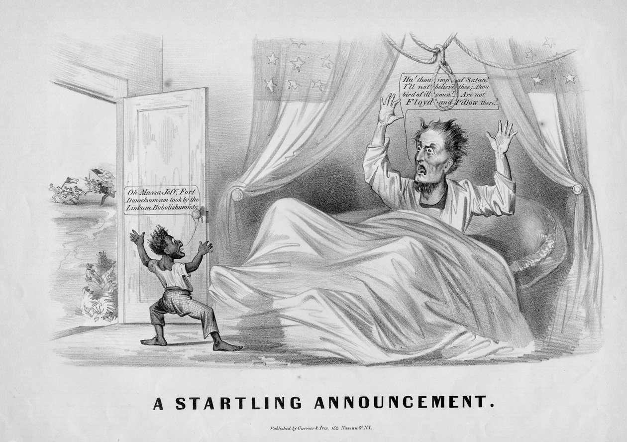 Megdöbbentő bejelentés, a Currier & Ives kiadásában, 1862 körül alkotó: American School