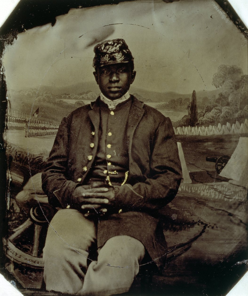 Abraham F. Brown, az 54. Massachusetts Infantry, 1863 körül (tintype) alkotó: American School