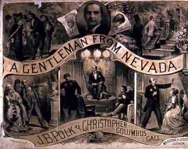 Reklám George H. Jessop drámájának „A Gentleman from Nevada” című művéhez (metszet) alkotó: American School