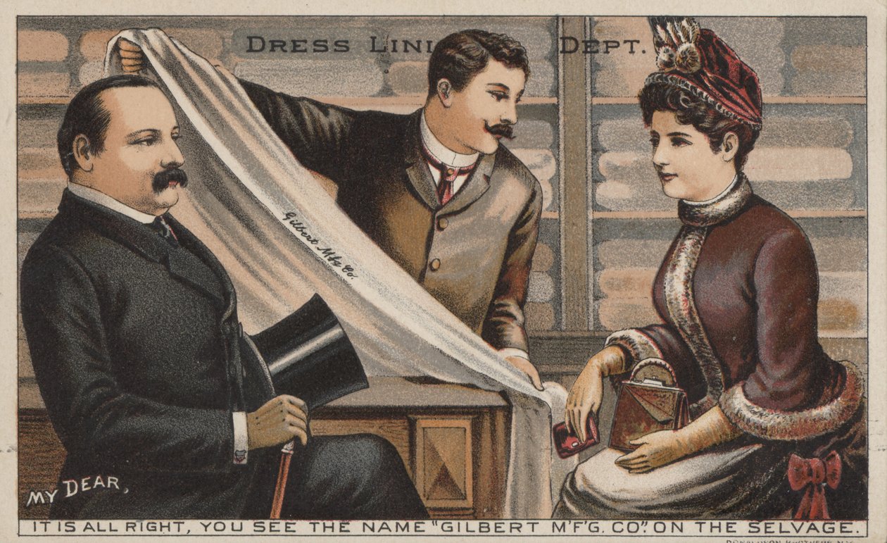 Reklám a Gilbert Manufacturing Company ruházatára (színes litográfia) alkotó: American School