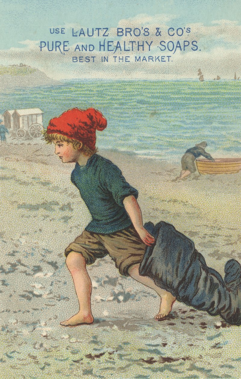 A Lautz Bros & Cos tiszta és egészséges szappanok reklámja, 1880 körül alkotó: American School