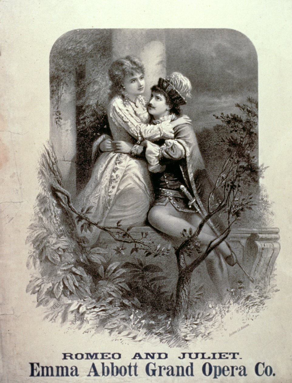 A Rómeó és Júlia reklámja, a főszerepben Emma Abbott, a Grand Opera Company alkotó: American School