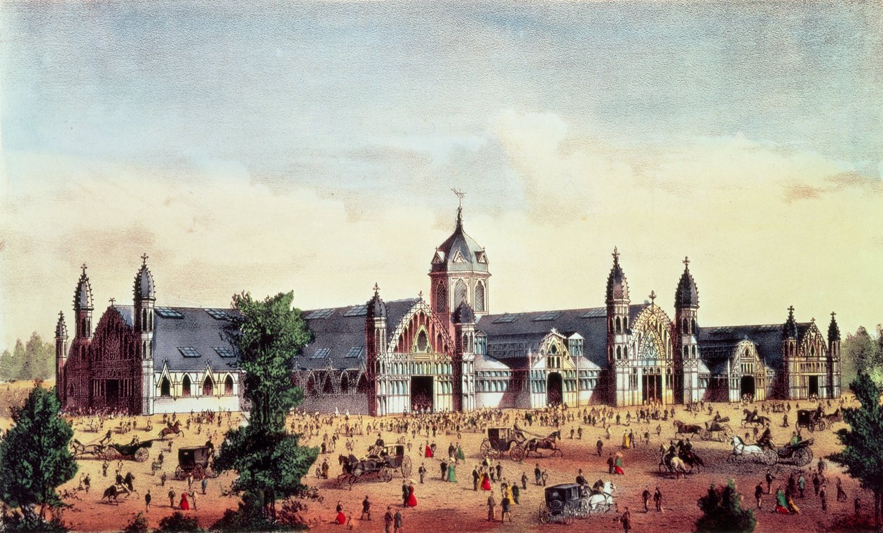 Agricultural Hall, Grand United States Centennial Exhibition, Fairmount Park, Philadelphia, pub. Currier und Ives, 1876 alkotó: American School