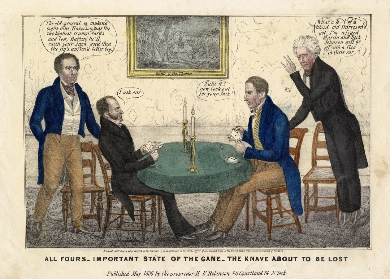 Négykézláb: a játék fontos állása – az elveszni készülő kés, 1836 alkotó: American School