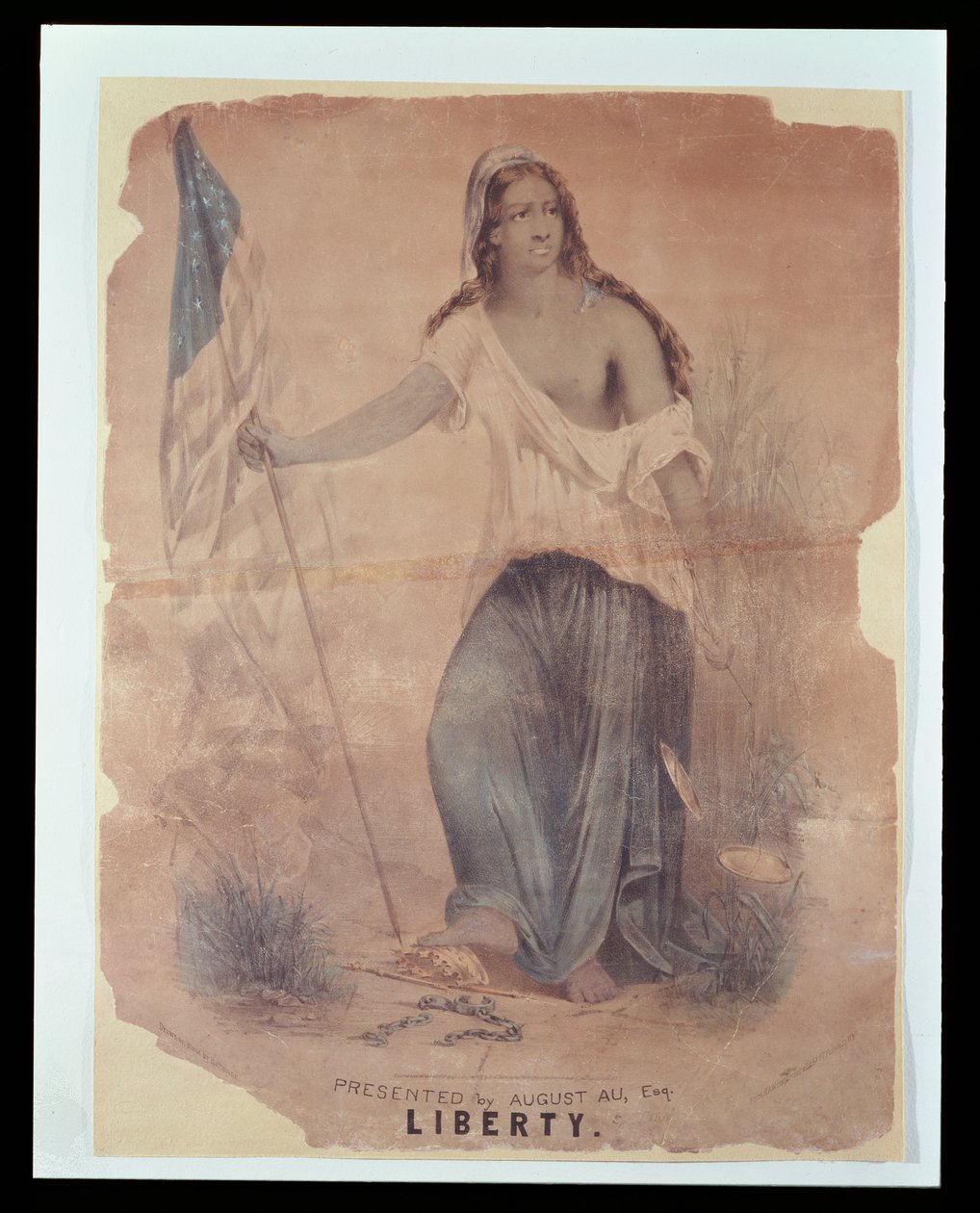 Szabadságot ábrázoló amerikai polgárháborús plakát, Hoffmann metszet, 1870 alkotó: American School