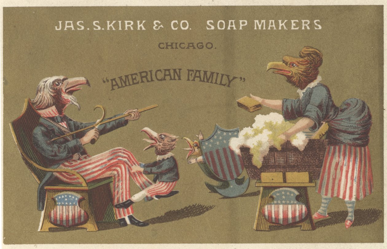 Amerikai család, a James Kirk & Co. Soap Makers reklámja, 1880 körül alkotó: American School