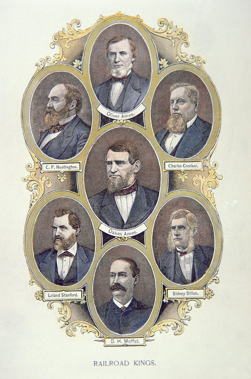 American Railroad Kings (színes litográfia) alkotó: American School