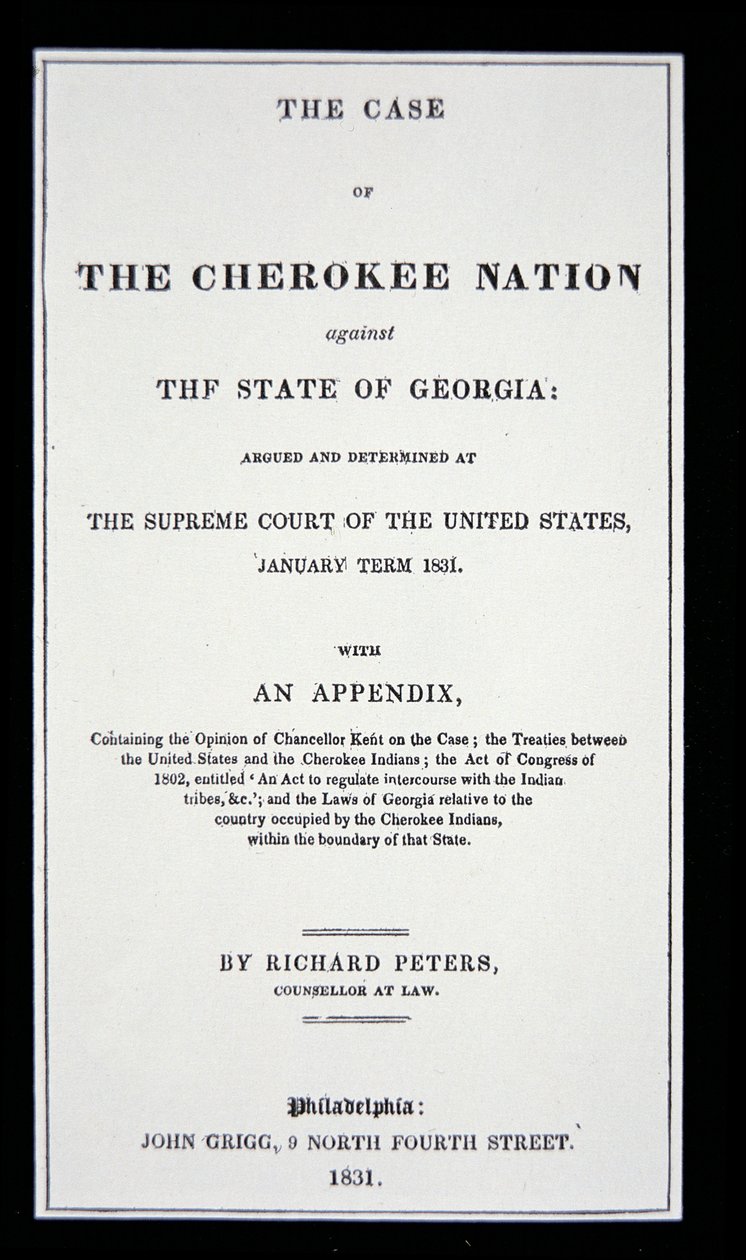 Eltávolítás elleni traktus, a Cherokee Nation, válaszul az indiánok hazájukból való kényszerű eltávolítására alkotó: American School
