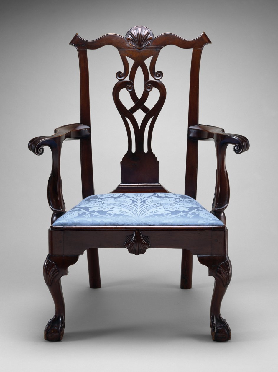 Fotel, c. 1760-1790 (fekete dió; déli sárga fenyő) alkotó: American School