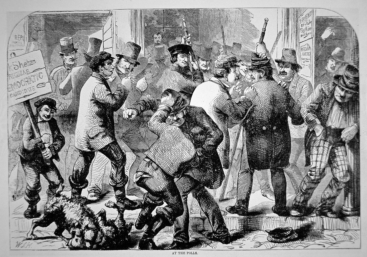 „A szavazásnál”, 1850 körül (metszet) alkotó: American School
