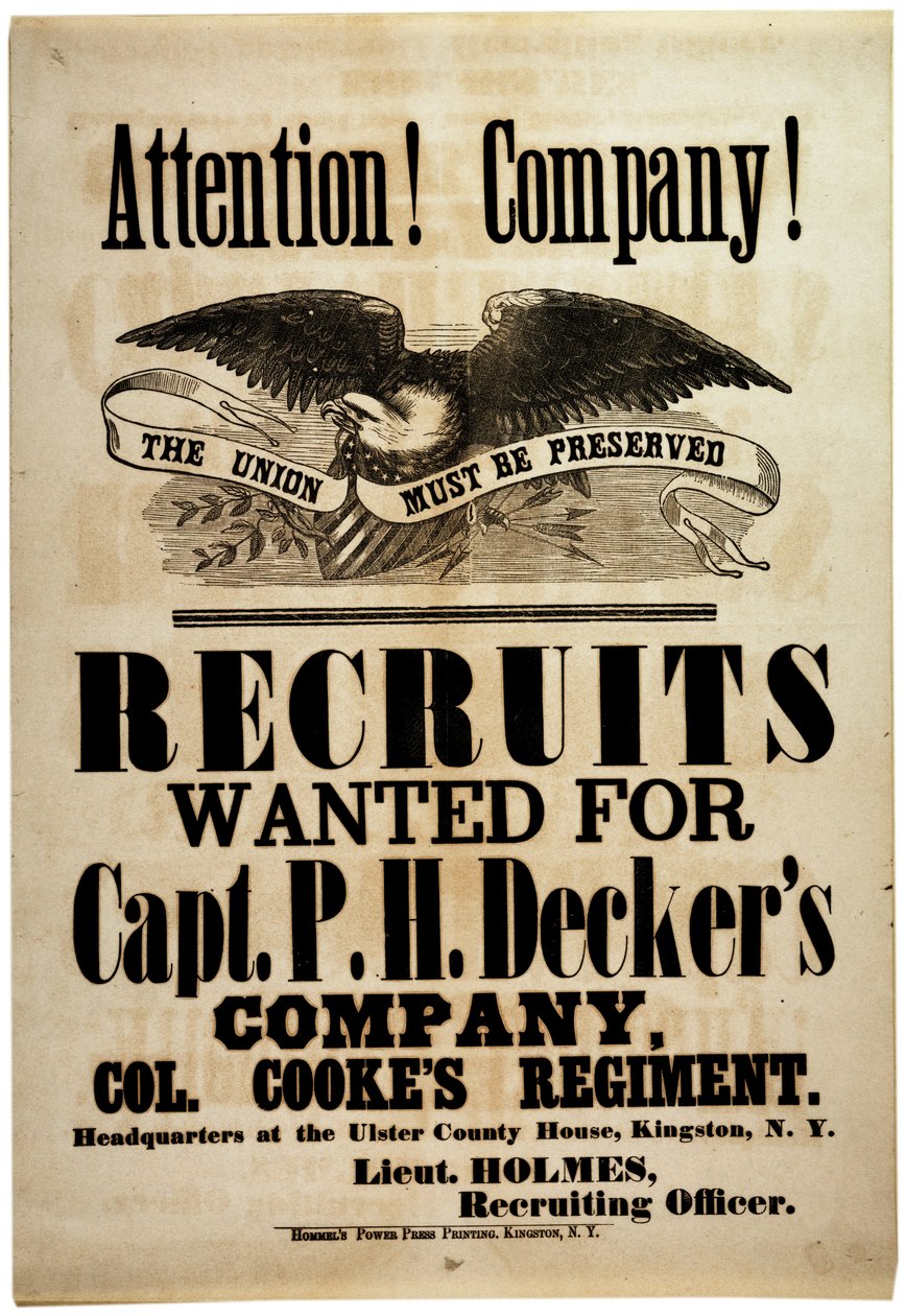 Figyelem! Company!, 1862-ben, New York 156. gyalogságához toboroz alkotó: American School