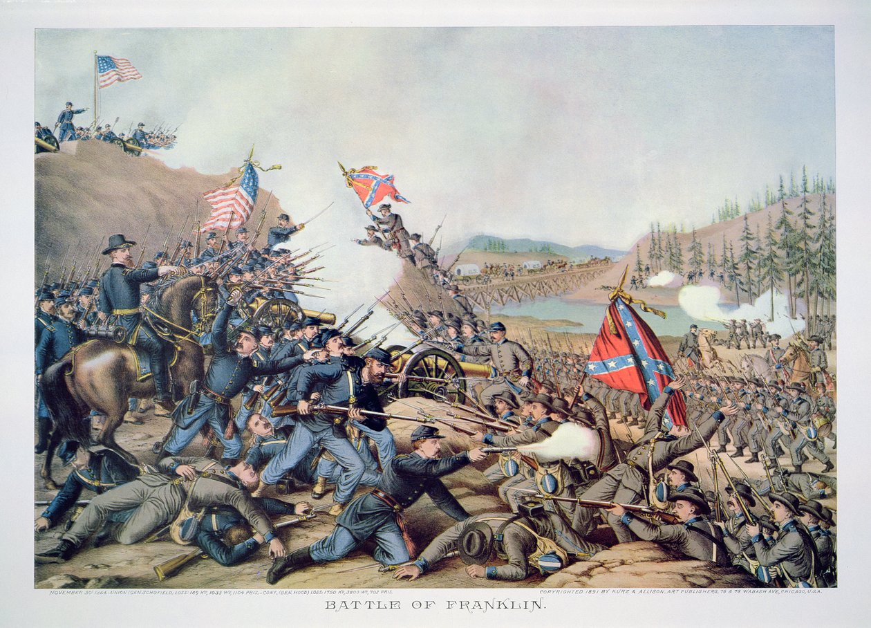 Franklini csata, 1864. november 30., vésette Kurz és Allison alkotó: American School