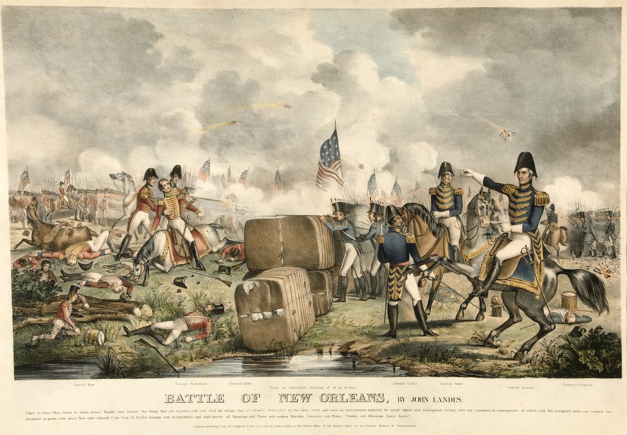 New Orleans-i csata, kocsma. 1840 (színes litó) alkotó: American School