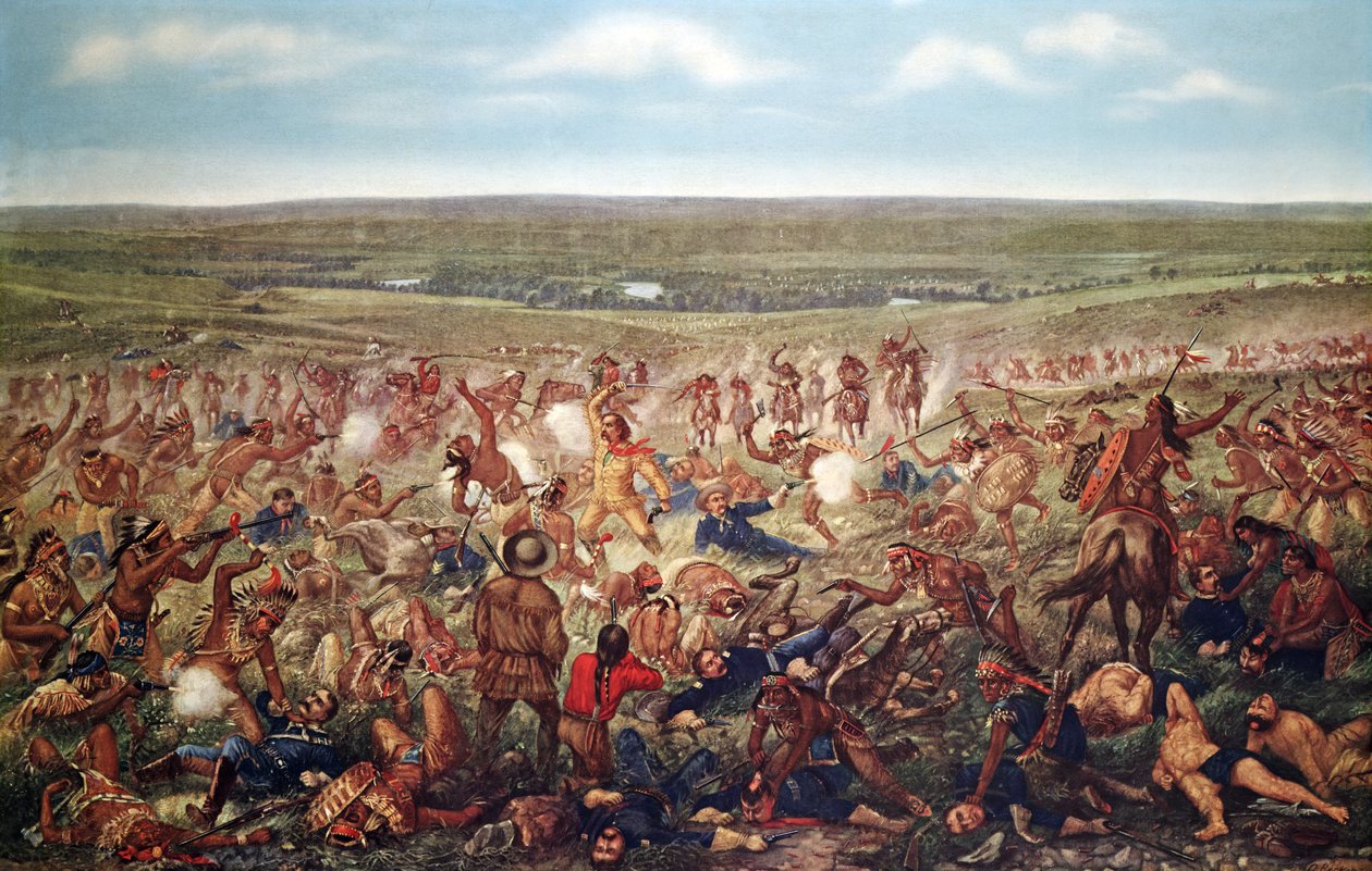A Little Big Horn csata, 1876. június alkotó: American School