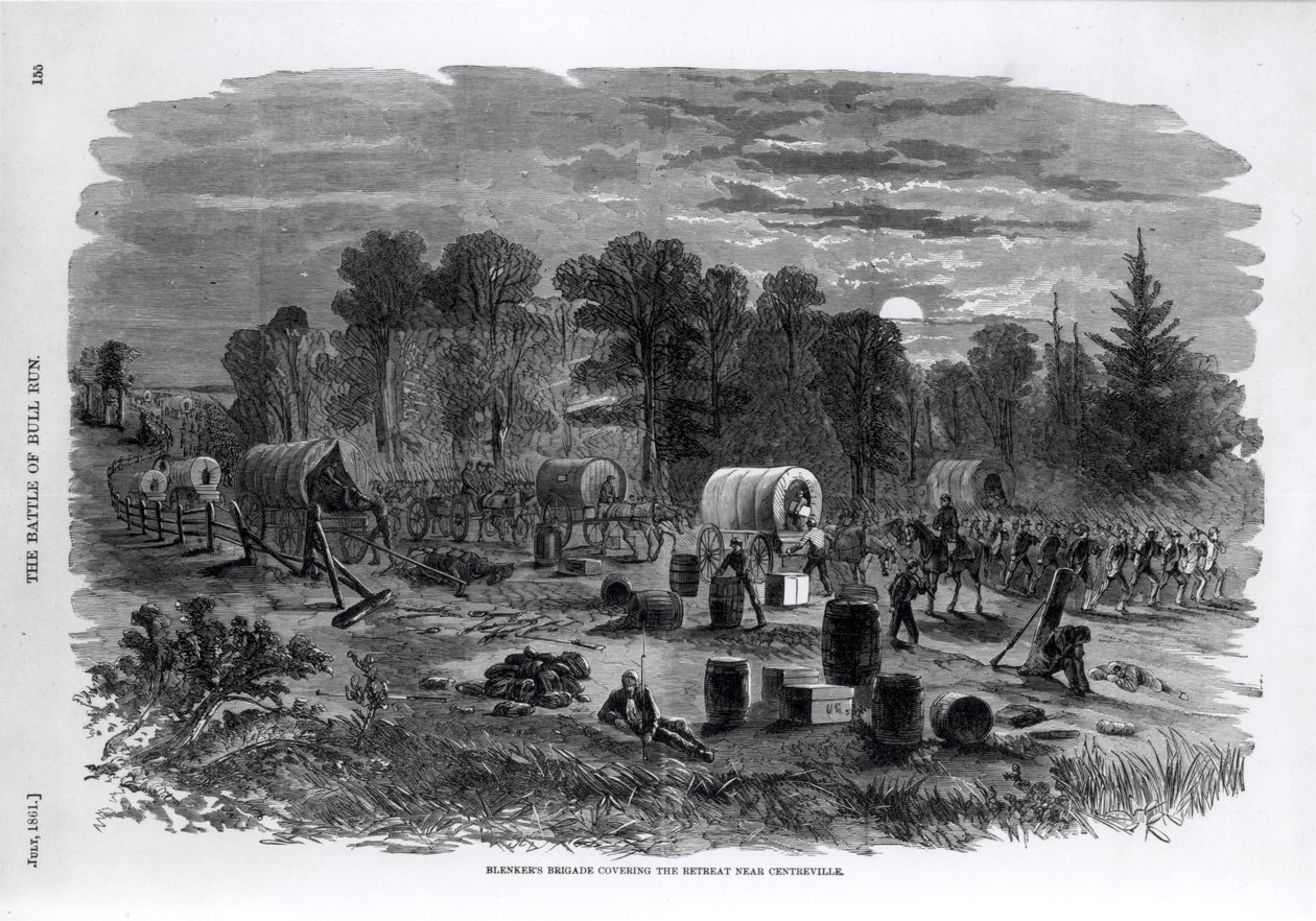 Blenker dandárja fedezi a visszavonulást Centreville közelében, 1861. július, a 