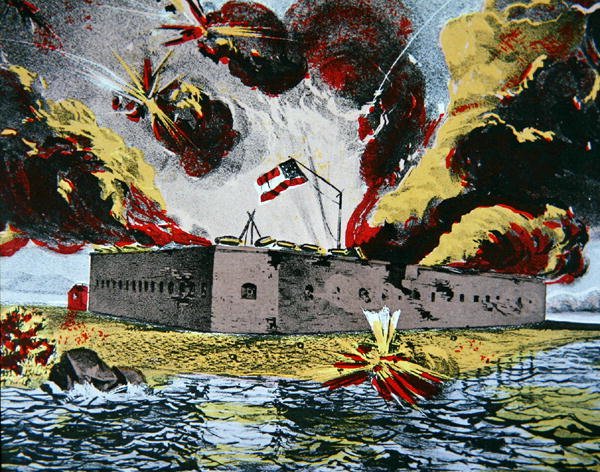 A Pulaski erőd bombázása, Cockspur-sziget, Georgia alkotó: American School