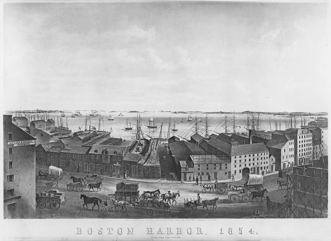 Boston kikötője, 1854 alkotó: American School