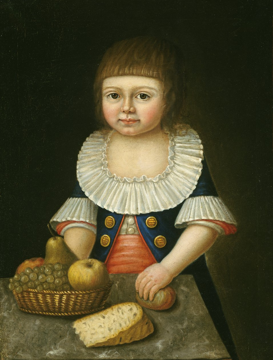Fiú gyümölcskosárral, 1790 körül alkotó: American School