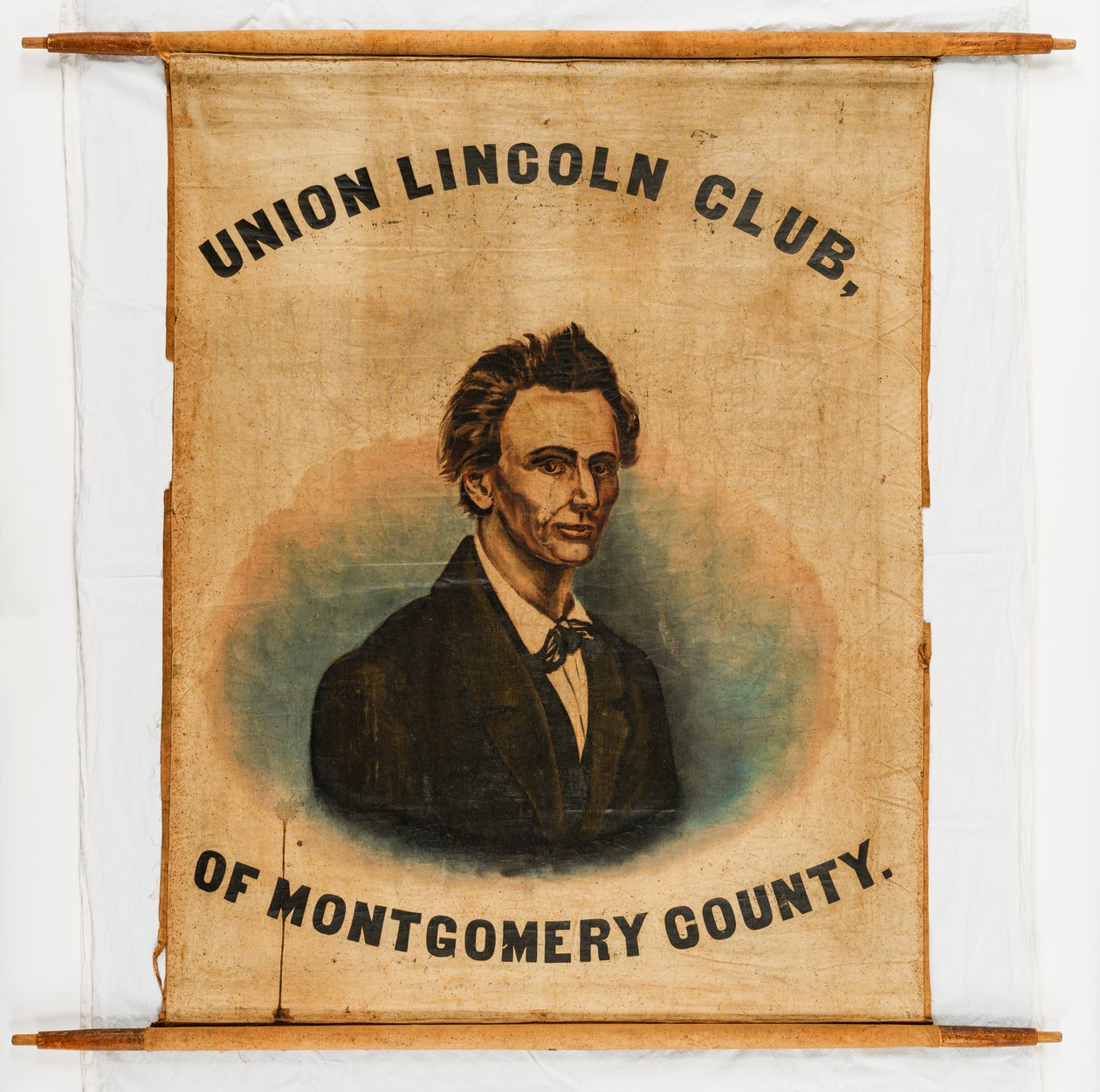 Kampánybanner Abraham Lincoln számára, Montgomery megyében alkotó: American School
