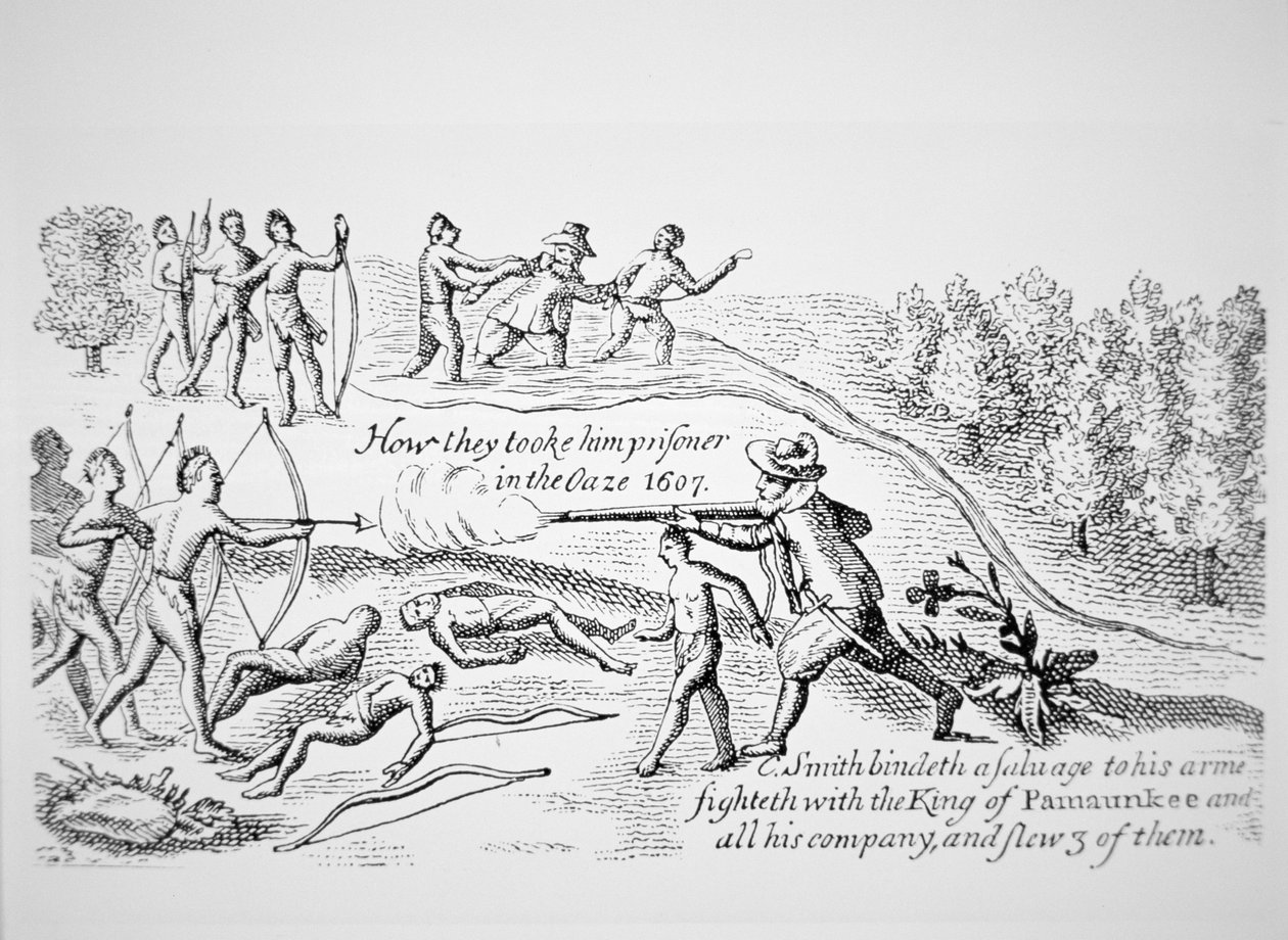 John Smith kapitány indiánok fogságába esik, Smith