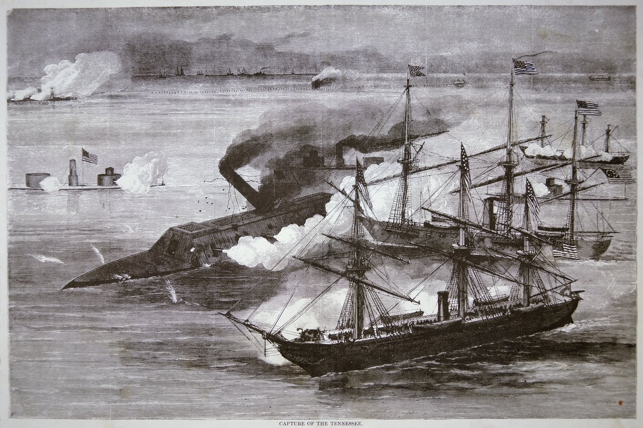 A konföderációs vaskalapos „Tennessee” elfoglalása, a Mobile Bay-i csata alkotó: American School