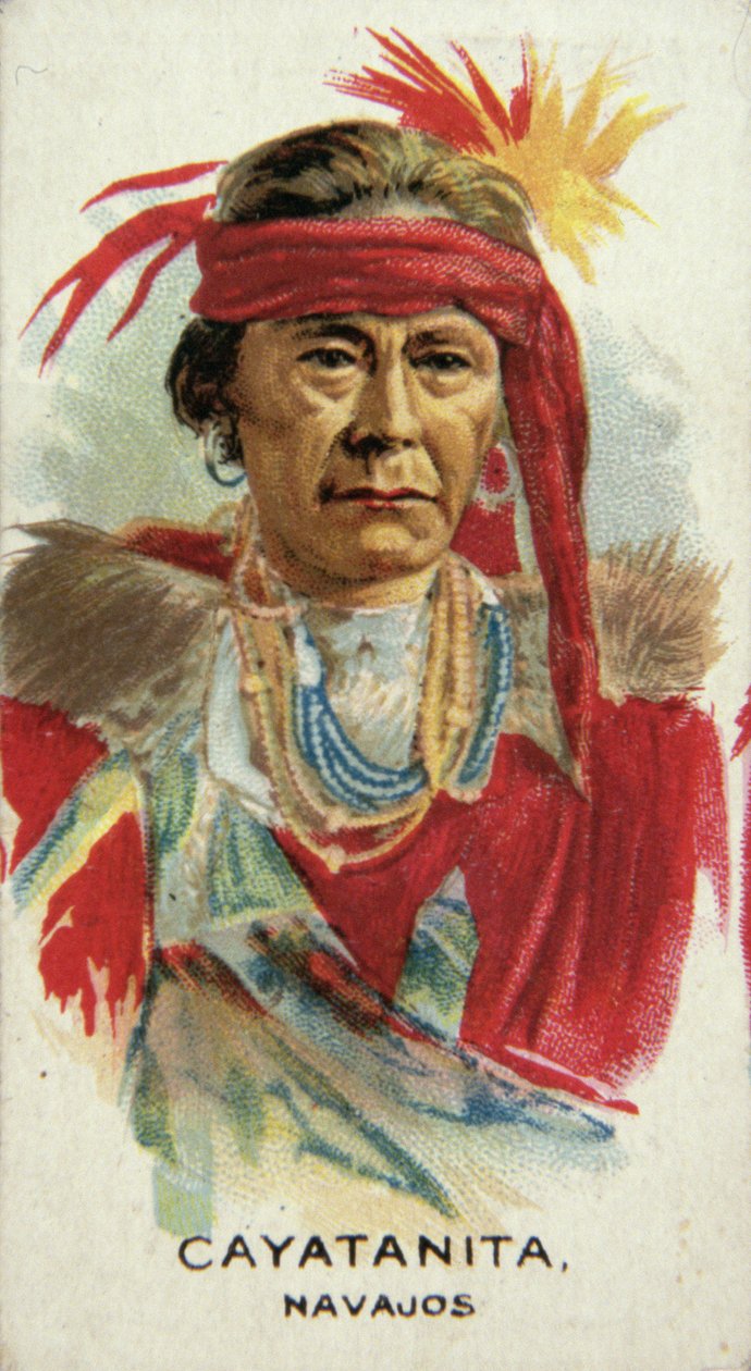 Cayatanita, a 19. század navahói főnöke (litho) alkotó: American School
