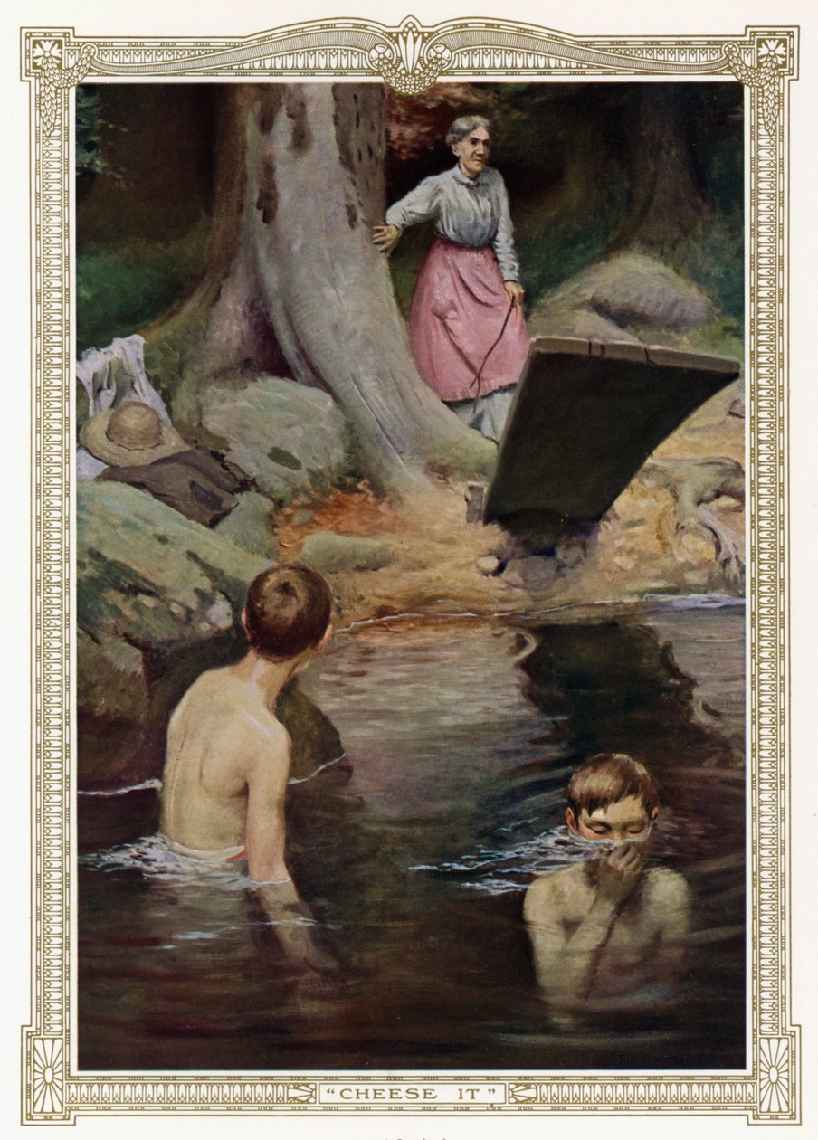 Cheese It, Boys swimming (litográfia) alkotó: American School