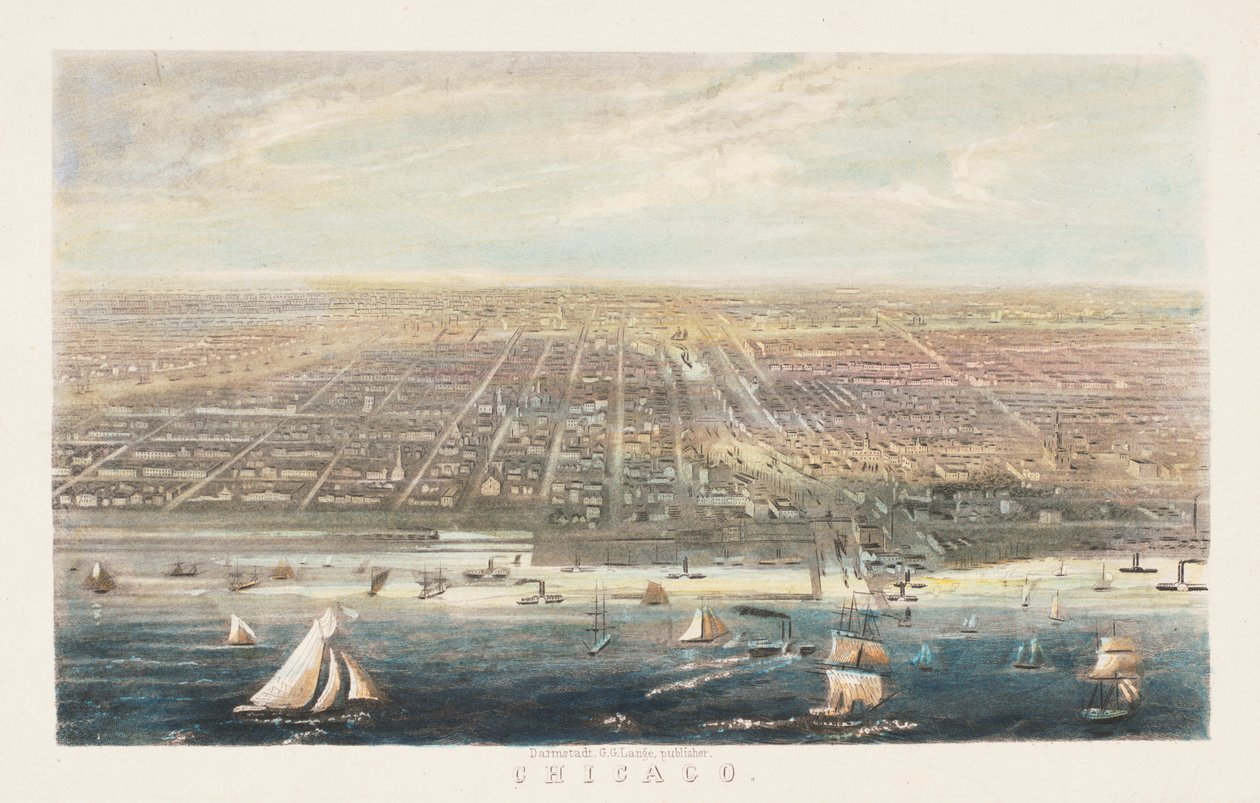 Chicago kikötője 1856 után alkotó: American School