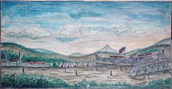 Perote városa és vára, Mexikó (akvarell papíron) alkotó: American School