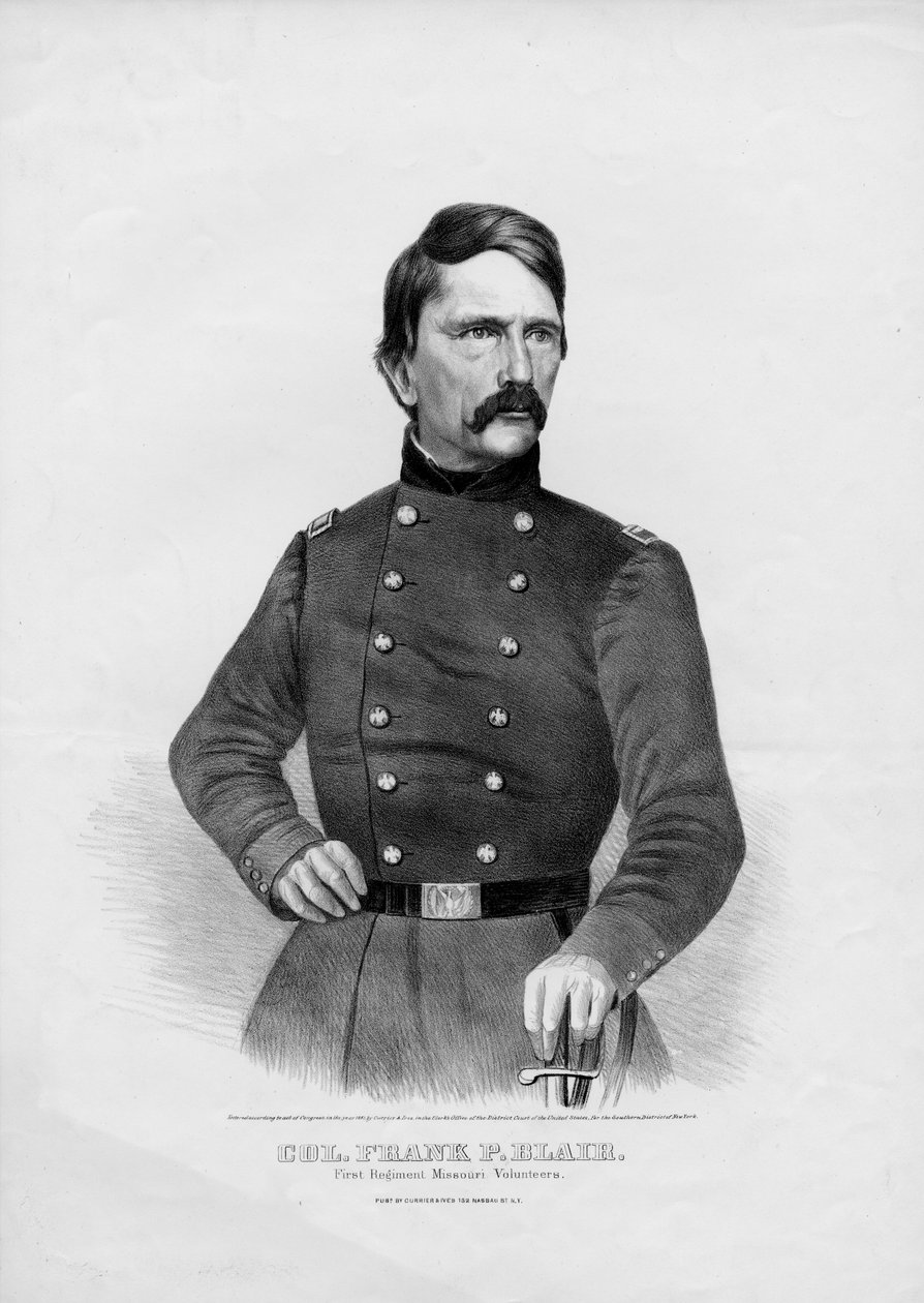 Frank P. Blair ezredes: First Regiment Missouri Volunteers, pub. Currier & Ives, 1861 alkotó: American School
