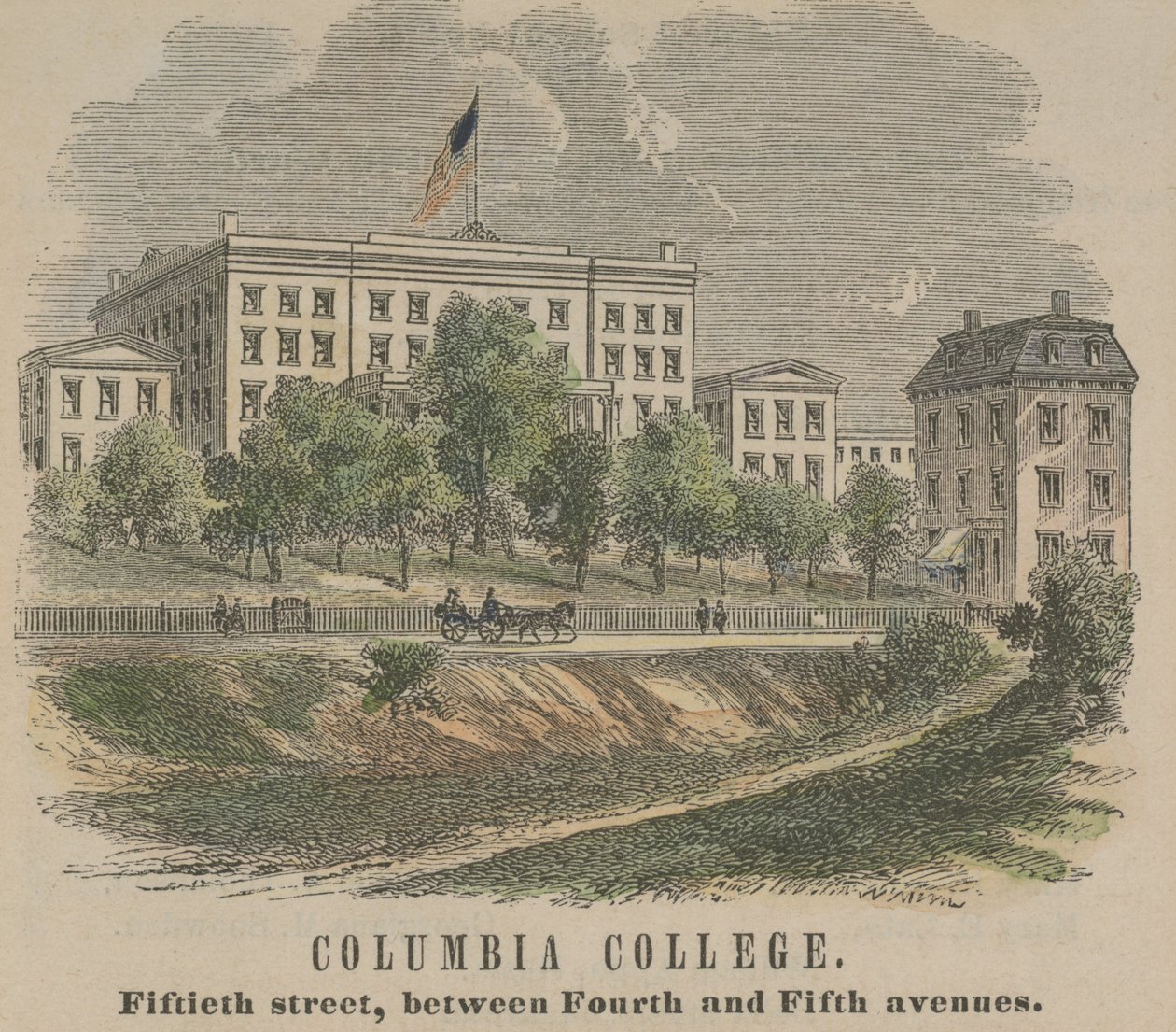 Columbia College, Fiftieth Street, a Fourth és Fifth Avenues között, 1865 alkotó: American School