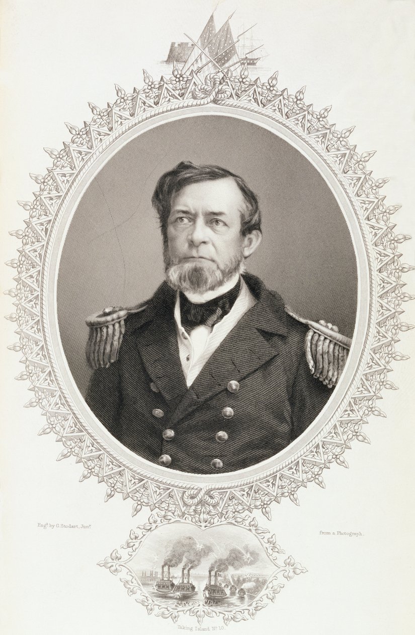Andrew Hull Foote parancsnok, Charles Mackay "The History of the United States", II. kötetéből, G. Stodart metszete fénykép alapján. alkotó: American School