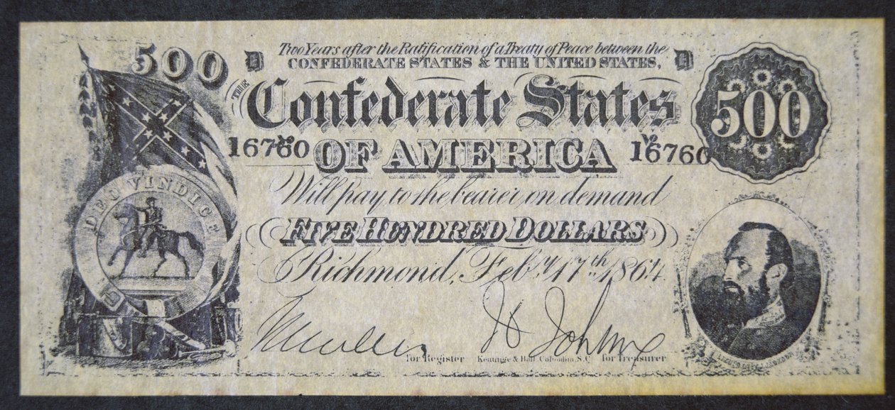 Konföderációs papírpénz (litho) alkotó: American School