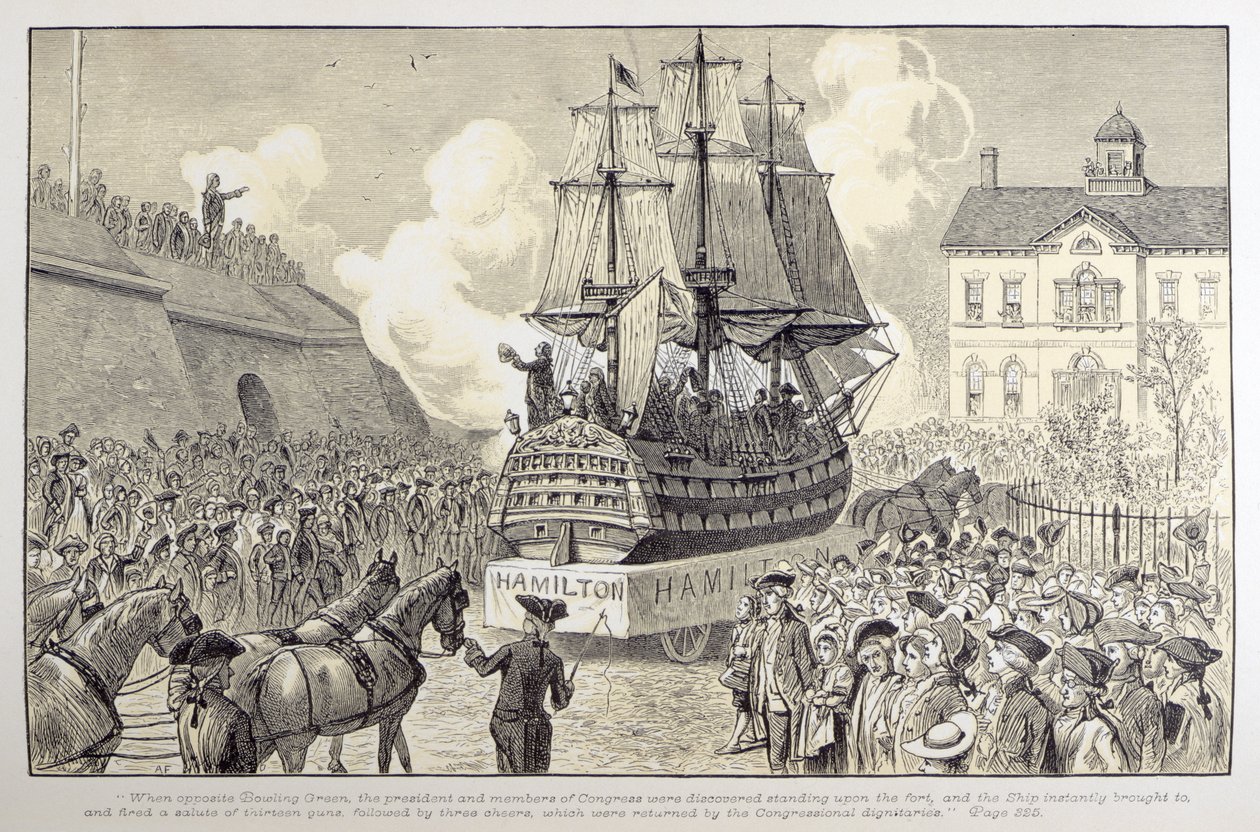 Kongresszusi felvonulás és ünnepség, 1790 körül alkotó: American School