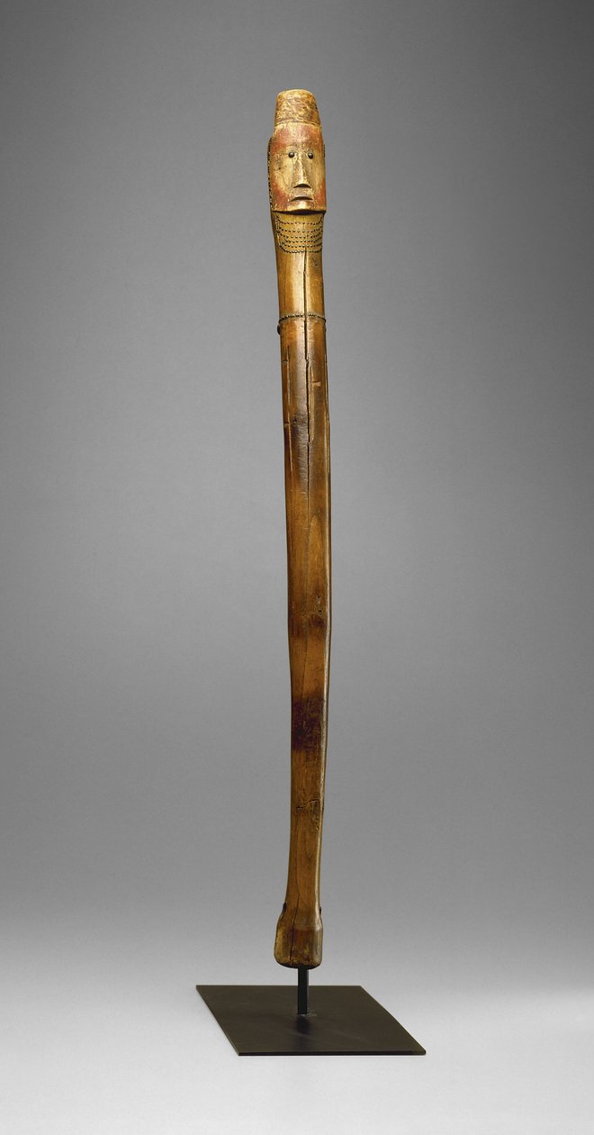 Coup Stick, Yankton Sioux, 1880 körül (fa, sárgaréz szögek, pigment és forró reszelőnyomok) alkotó: American School
