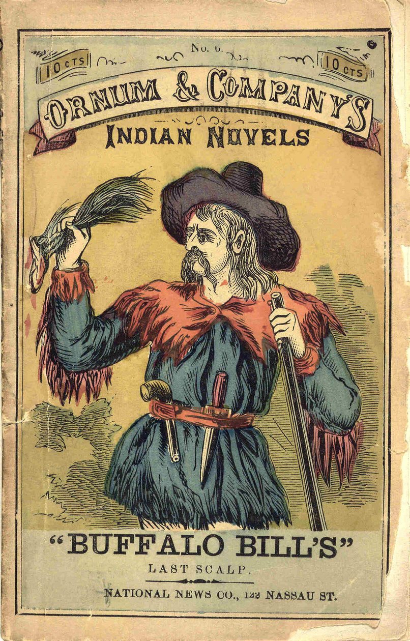 A „” Ornum & Company – Buffalo Bill utolsó fejbőrje” című könyv borítója. SD. század eleje alkotó: American School