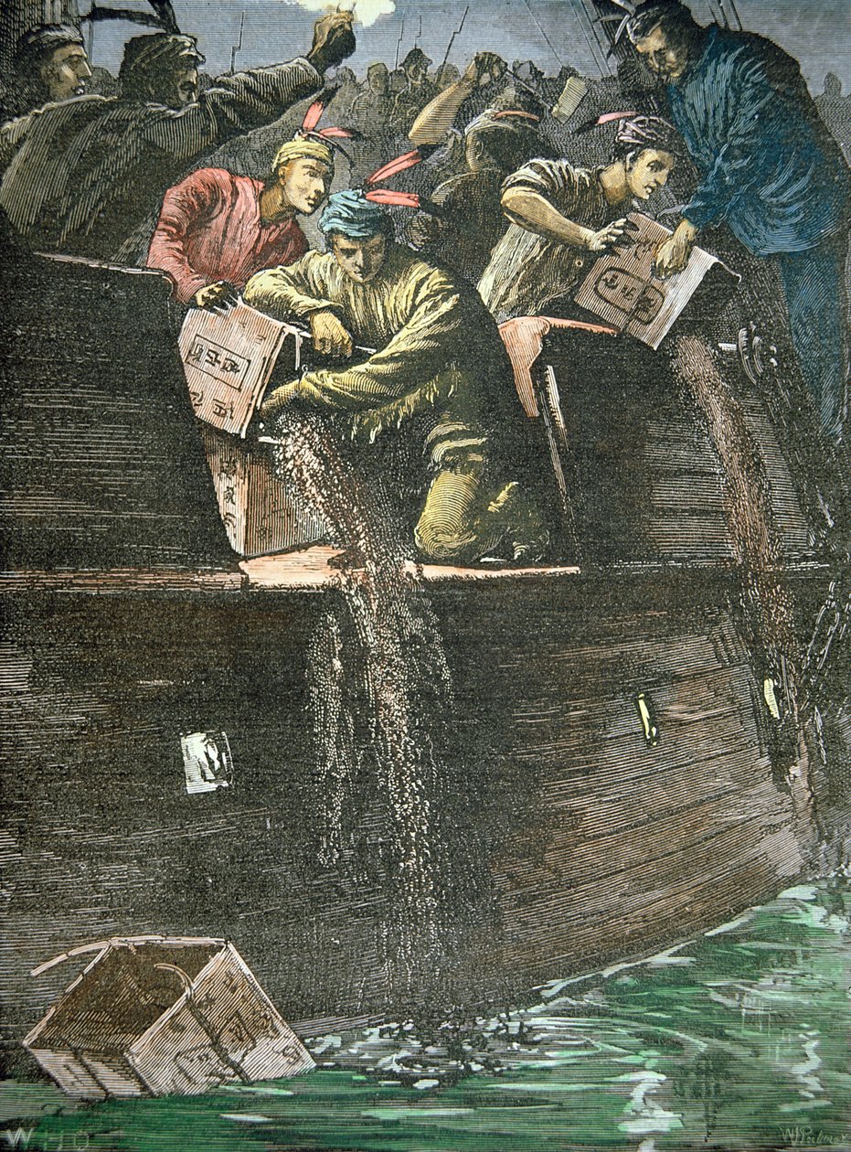 A tearakományok megsemmisítése, Boston Tea Party néven alkotó: American School
