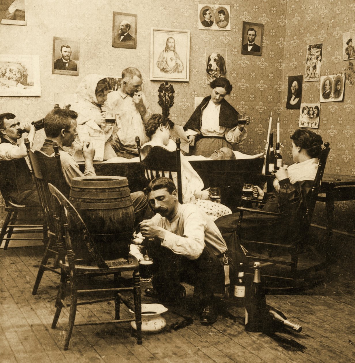 Részlet a McCarthys Wake-ből (1. rész), 1899 (sztereográf) alkotó: American School