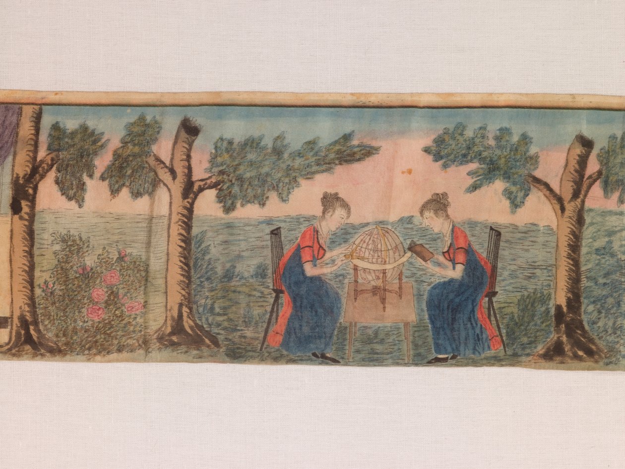 Részlet egy miniatűr panorámából: 1810-20 körül (akvarell és tinta, selyem). alkotó: American School