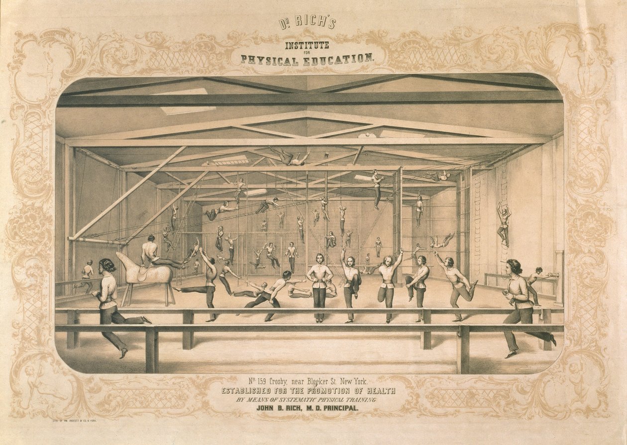 Dr. Richs Testnevelési Intézet, vésett és kocsma. szerző: Wm. Endicott & Co, New York, 1850 alkotó: American School