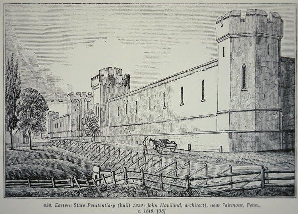 Eastern State Penitenciary, Fairmont közelében, Pennsylvania, 1848 körül (metszet) alkotó: American School