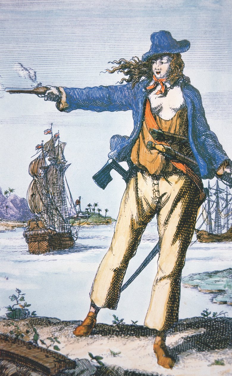 Női kalóz, Anne Bonny (sz.1697) (színes metszet) alkotó: American School