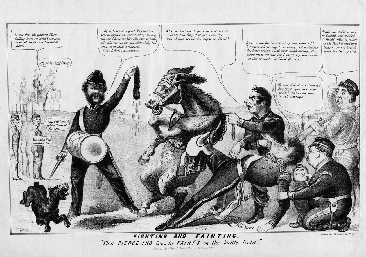 Harc és ájulás: a Piercing sírása – elájul a csatatéren, kiadó: Strong Litho, New York, 1852 körül alkotó: American School