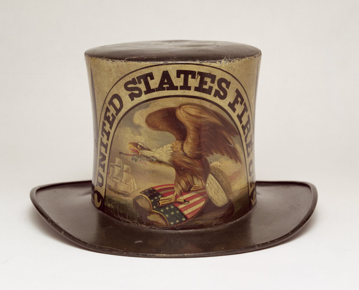 David Bustill Bowser festette Firemans Parade Hat, 1850 körül (bőr) alkotó: American School
