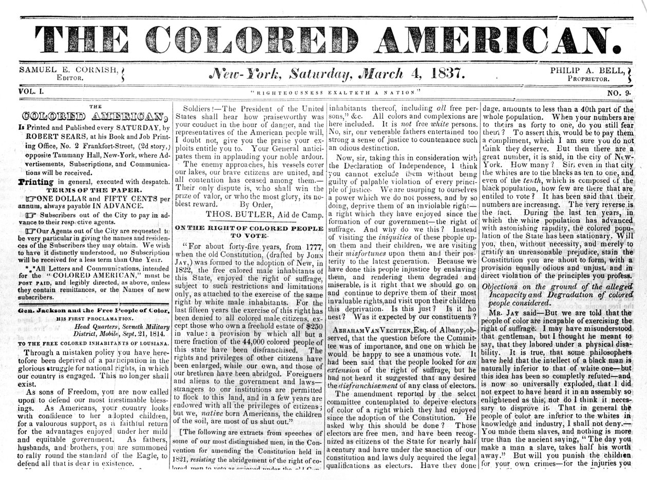 A Színes amerikai címlapja, 1867. március 4. (újságpapír) alkotó: American School