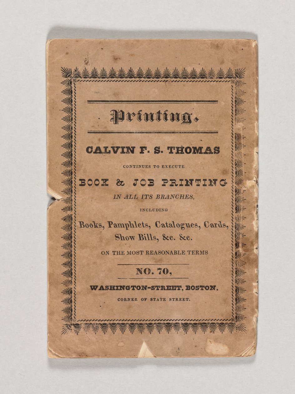 Edgar Allan Poe „Tamerlane és más versei” címlapja, 1827-ben (nyomtatott) (lásd még: 433403) alkotó: American School